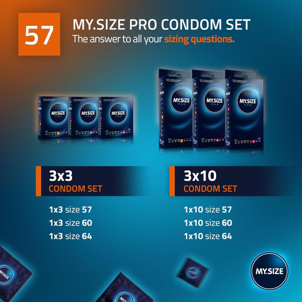 My Size Pro Condoms Pack of 36 | 57 mm | Vegan | Regular Size Latex Condoms |