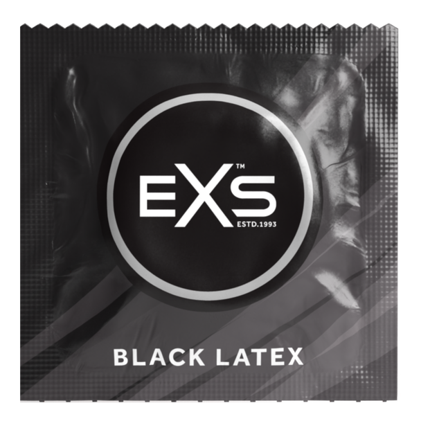 Exs Black Latex Condoms | Pack of 12 | Vegan Condoms | Black Coloured