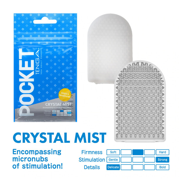 Tenga Pocket Crystal Mist Male Masturbator Stroker | Sing Use | Flexible Very Fine Texture | Sex Toy