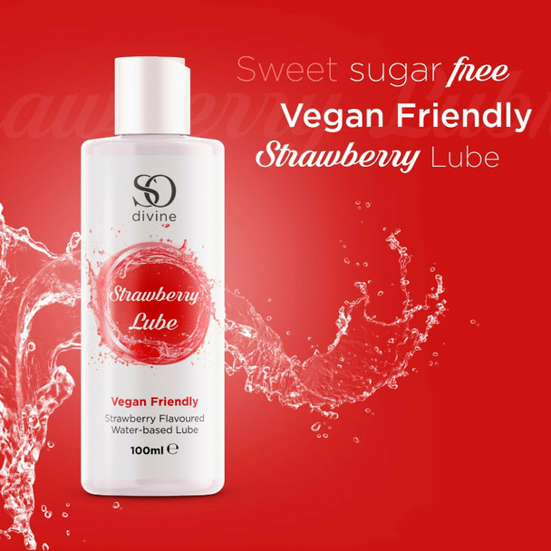 So Divine Strawberry Fruit Flavoured Lubricant | 100 ml | Vegan Body Safe Glide