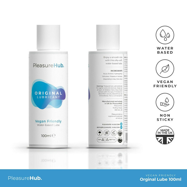 PleasureHub Original Water Based Lubricant | 100 ml | Vegan Body Safe Glide