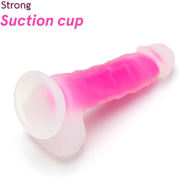 So Divine Glorious Real Skin Feel Soft Silicone 7" Inch Dildo | Pink | Suction Cup