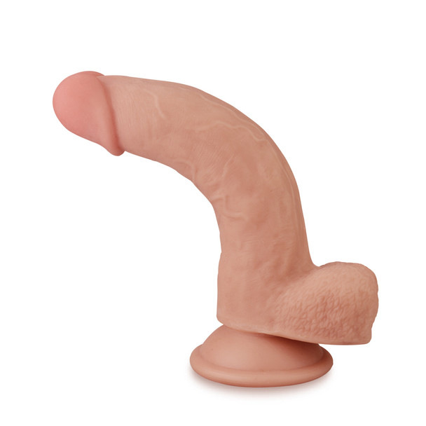 LoveToy 8'' Sliding Skin Dual Layer Dong Dildo | Realistic With Suction Cup Base