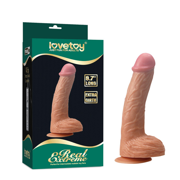 LoveToy 8.7" Real Extreme Extra Girth Dildo | Realistic With Suction Cup Base