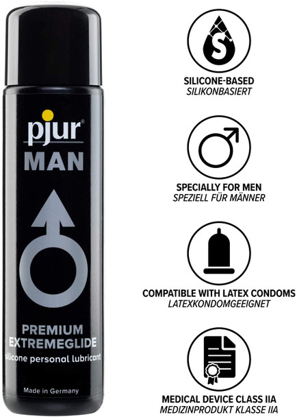 Pjur Man Premium Extremeglide 100ml Lube | For Men Highly Concentrated Silicone Based Sex Lubricant