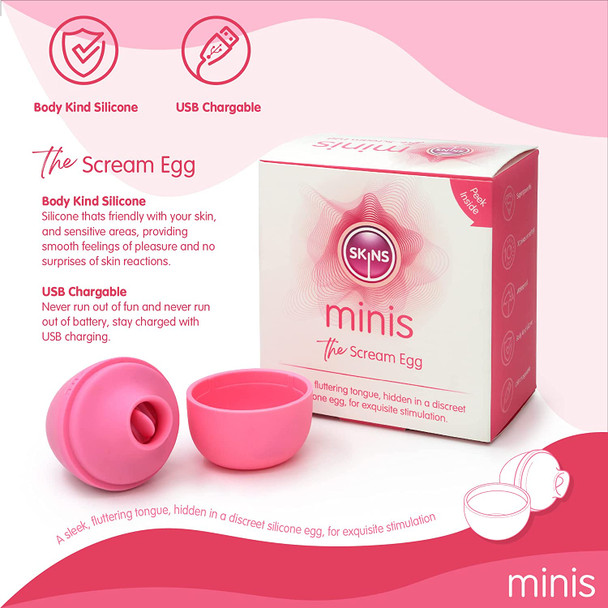 Skins Mini's Scream Egg Clit Vibrator | Skins Mini Clitoral Vibrator for Women