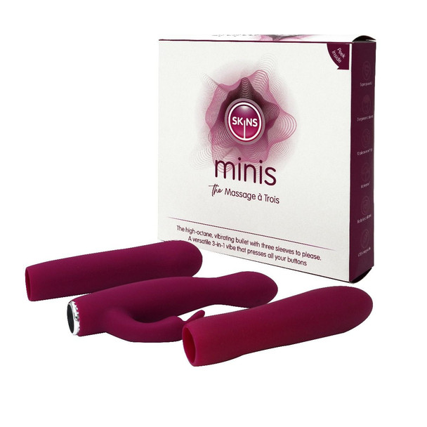 Skins Minis Massage A Trois Bullet Rabbit Vibrator | G Spot Clitoral Vibrator