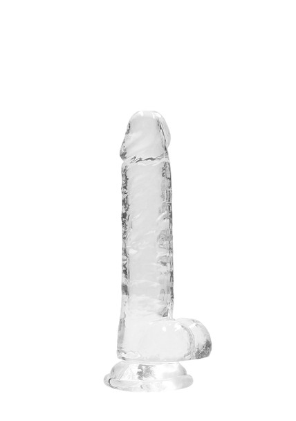 RealRock Realistic 7" Inch / 17cm Dildo with Balls | Clear Rocksolid Super Flexible Dildo