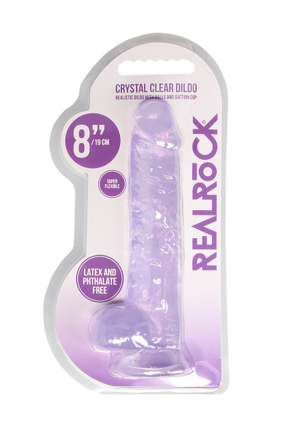 RealRock Realistic 8" Inch / 19cm Dildo with Balls | Purple Rocksolid Super Flexible Dildo