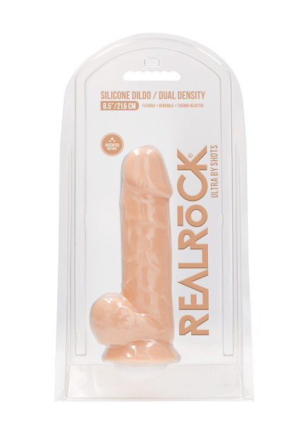 RealRock Realistic 8.15" Inch/ 21.6cm Dildo With Balls | Dual Density Silicone Dildos