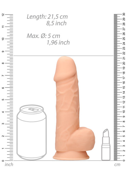 RealRock Realistic 8.15" Inch/ 21.6cm Dildo With Balls | Dual Density Silicone Dildos