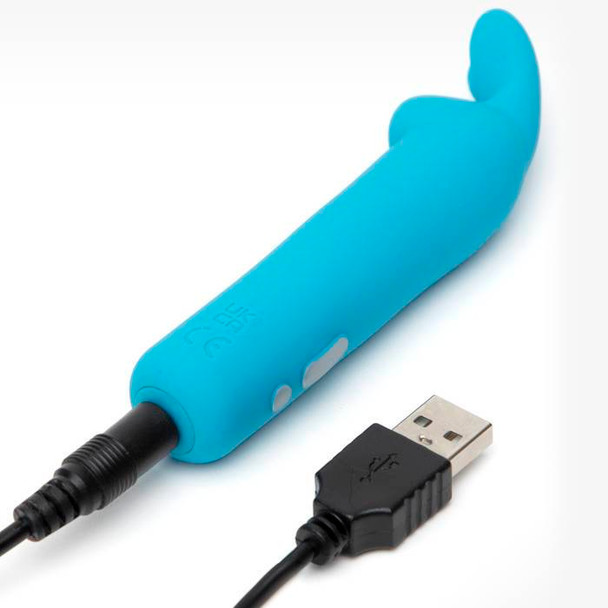 Happy Rabbit Rechargeable Rabbit Ears Bullet Vibrator | Blue Silicone Waterproof