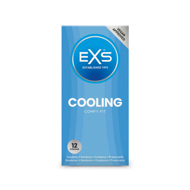 Exs Cooling Comfy Fit Condoms Pack of 12 | Vegan Approved | CE Kite Mark Condoms