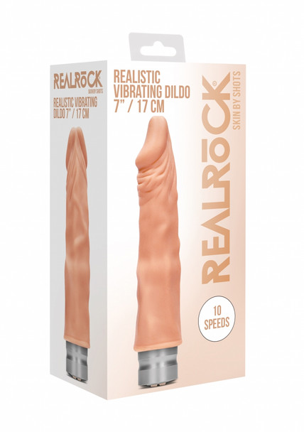 Real Rock Realistic Vibrating 7" Inch Dildo Flesh | 17cm Dildo | Real Feel Unisex Dildo Sex Toy