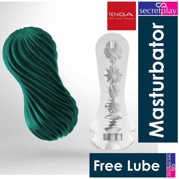 Tenga Flex | Fizzy Green | Male Masturbator Cup | Reusable Stroker Adult Sex Toy