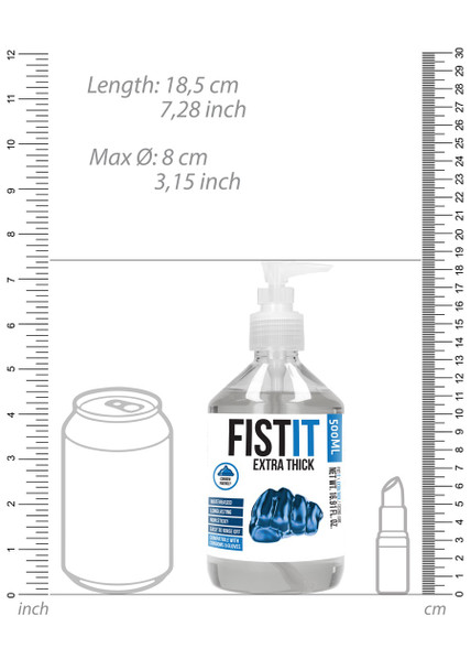 Pharmquests Fist it Extra Thick 500ml Pump | Anal Vagina Fisting Sex Penetration Lube |
