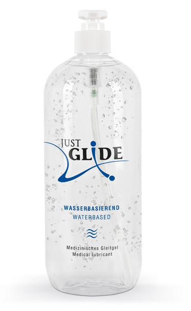Just Glide Water Based Lubricant | 1000 ml | Odourless Colourless Vegan | Sex Lube