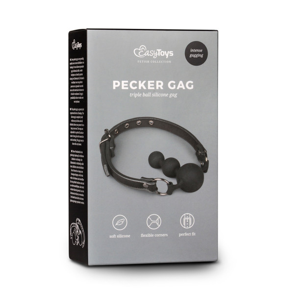 EasyToys Pecker Ball Gag Beads Triple Balls Silicone Dong | Mouth Gag