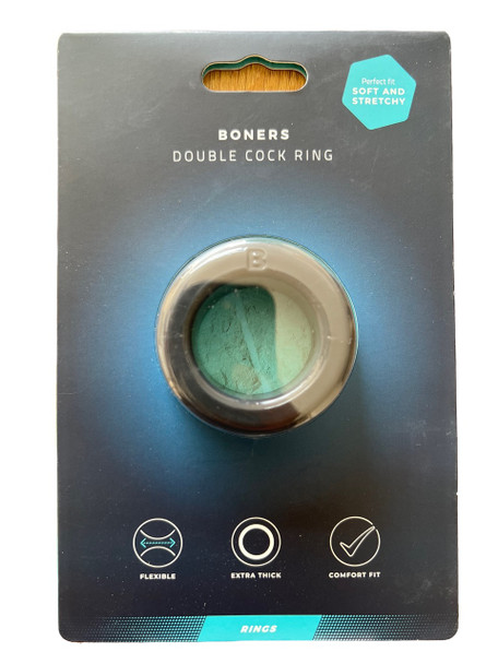  Boners Double Cock Ring | Extra Thick Stretchy Silicone Penis Increased Stamina