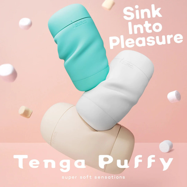 Tenga Puffy Male Masturbator Stroker | Super Soft Silicone Sex Toy | Latte Brown