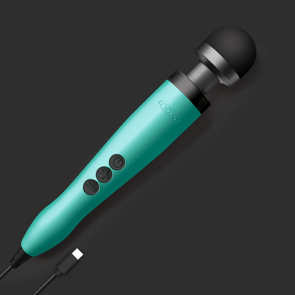 Doxy USB-C Wand Body Massager | Multi Speed Strong Vibration Vibrator | Turquoise