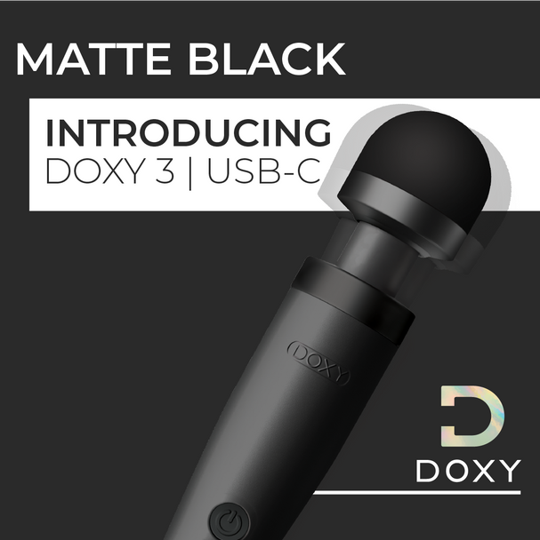 Doxy USB-C Wand Body Massager | Multi Speed Strong Vibration Vibrator | Black