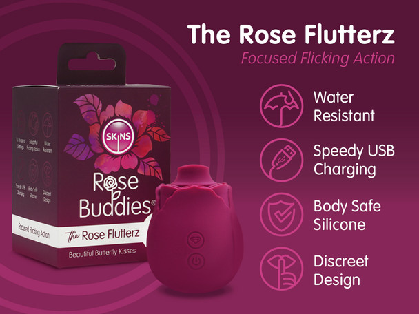 Skins Rose Buddies Rose Flutterz |  Vibrators Clitoral Tongue Stimulator  | Women Sex Toys