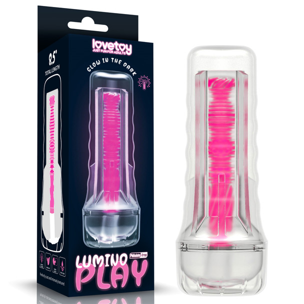 Lovetoy 8.5'' Lumino Play Masturbator | Pink Glow In Dark | Stroker Sex Toy