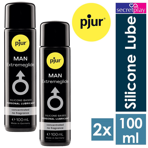 2 x Pjur Man Premium Extremeglide 100ml Lube | For Men Highly Concentrated Silicone Based Sex Lubricant