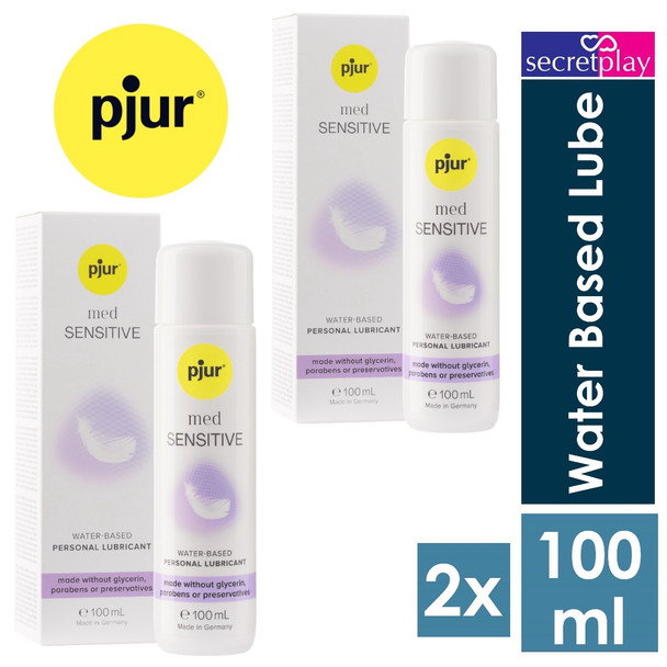 2 x Pjur Med Sensitive Glide Water Based Intimate Lubricants | Personal Sex Lube | 100 ml