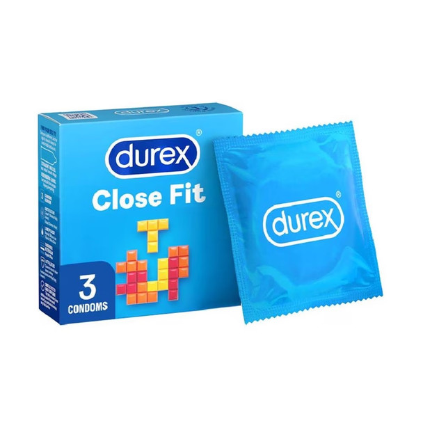18 x  Durex Close Fit Condoms  ( 6 x Pack 3 ) | Nominal Width 49mm | Tighter Fit Slim Snug Trim Size Condoms 
