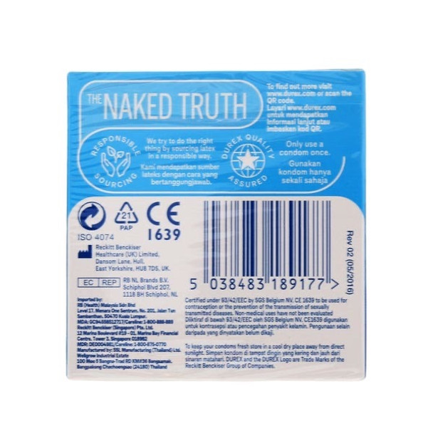 18 x Durex Close Fit Condoms ( 6 x Pack 3 ) | Nominal Width 49mm | Tighter Fit Slim Snug Trim Size Condoms
