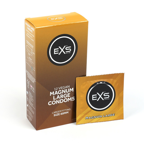 24 x Exs Magnum Large Condoms | 2 x Pack of 12 | 60mm Width 190mm Length