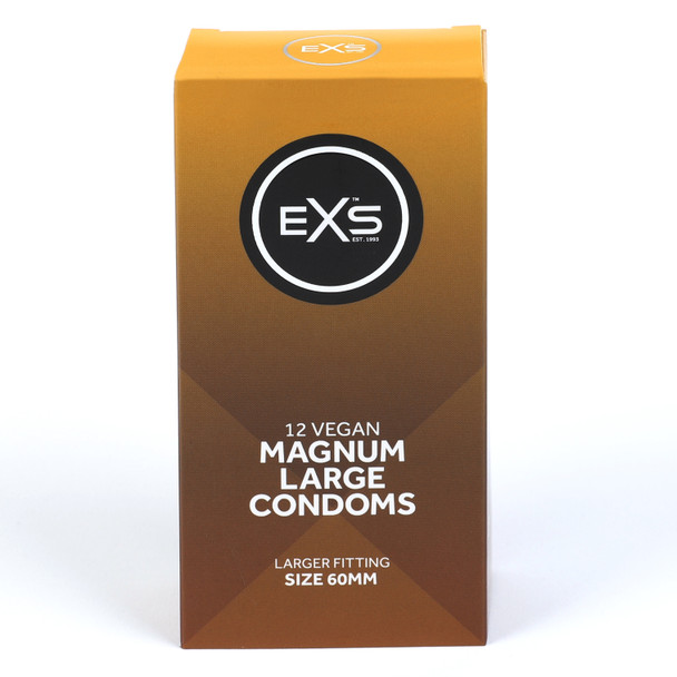 36 Exs Magnum Large Condoms | 3 Box of 12 | Vegan 60mm Width 190mm Length