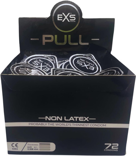  12 x EXS Pull Non-Latex Condoms | Thinnest Quality Condoms | 0.008mm Thickness