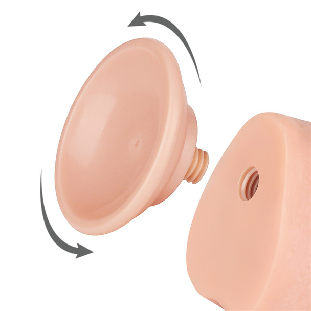 LoveToy 9.5'' Sliding Skin Dong Dildo Realistic With Testical Ball Suction Base Compatible Adult Sex Toy 