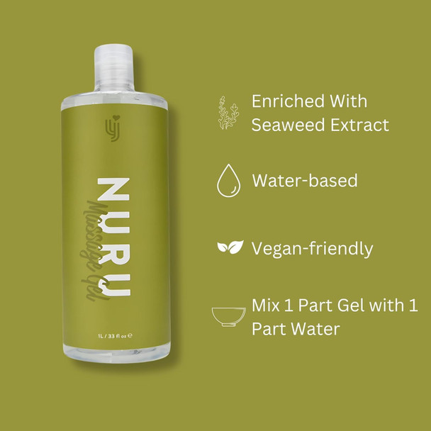  Loving Joy Nuru Body Massage Gel 1000ml | Home Spa Sore Muscles Dry Skin Intimate Massage Oil