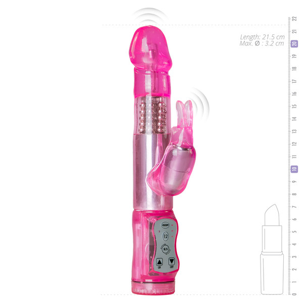 EasyToys Rabbit Vibrator Rotating Realistic Dildo Silicone Vibrator Pink Sex Toy