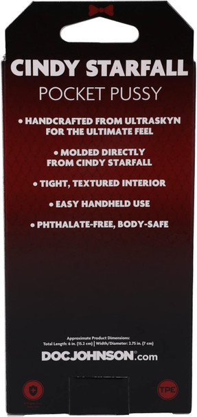 Doc Johnson Cindy Starfall Pocket Pussy Male Masturbator Vagina Stroker Sex Toy