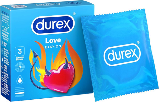 1 x Durex Love Condoms Pack 3 | Sealed Box | Nominal Width 52mm | Comfort and Fit