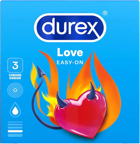 1 x Durex Love Condoms Pack 3 | Sealed Box | Nominal Width 52mm | Comfort and Fit