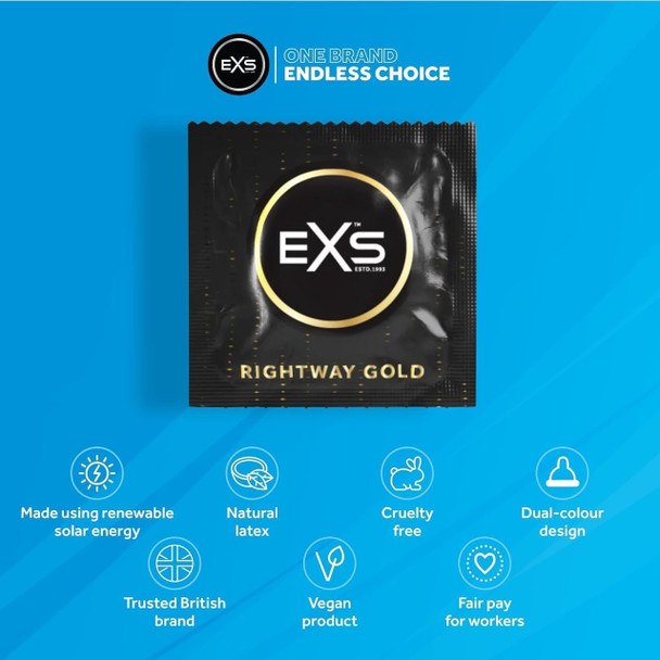 EXS Rightway Gold Condoms Pack of 12