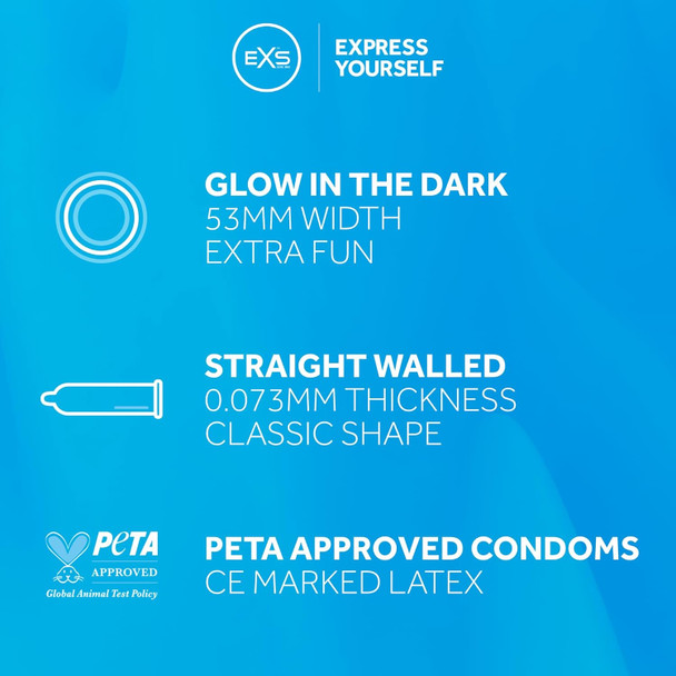 Exs Glow in The Dark Condoms Pack 100