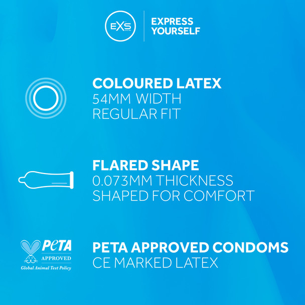 Exs Black Latex Condoms Box of 48 | Vegan Condoms | Black Coloured Regular Size
