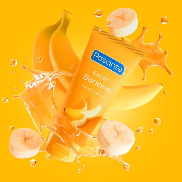 Pasante Exotic Banana Flavoured Lube in 75ml Tube | Water Based | Condom Friendly Personal Lubricant
