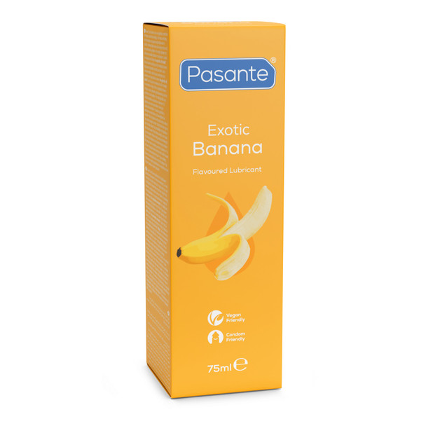 Pasante Exotic Banana Flavoured Lube in 75ml Tube | Water Based | Condom Friendly Personal Lubricant