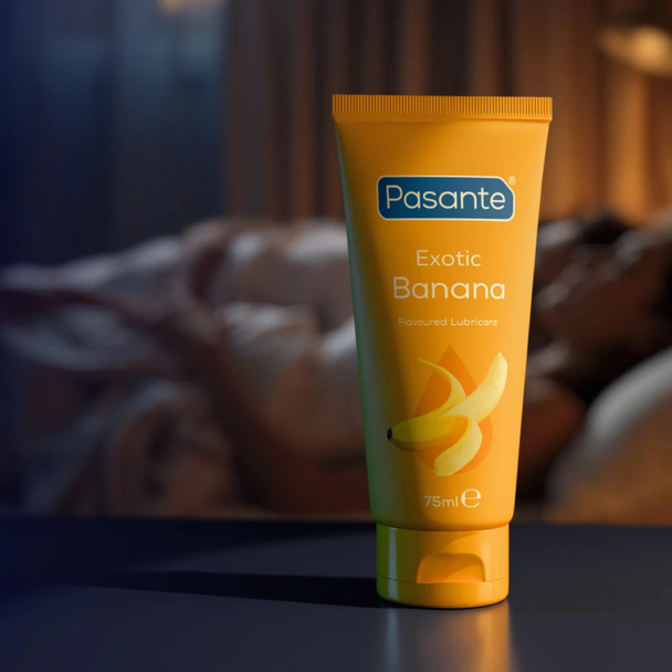 Pasante Exotic Banana Flavoured Lube in 75ml Tube | Water Based | Condom Friendly Personal Lubricant