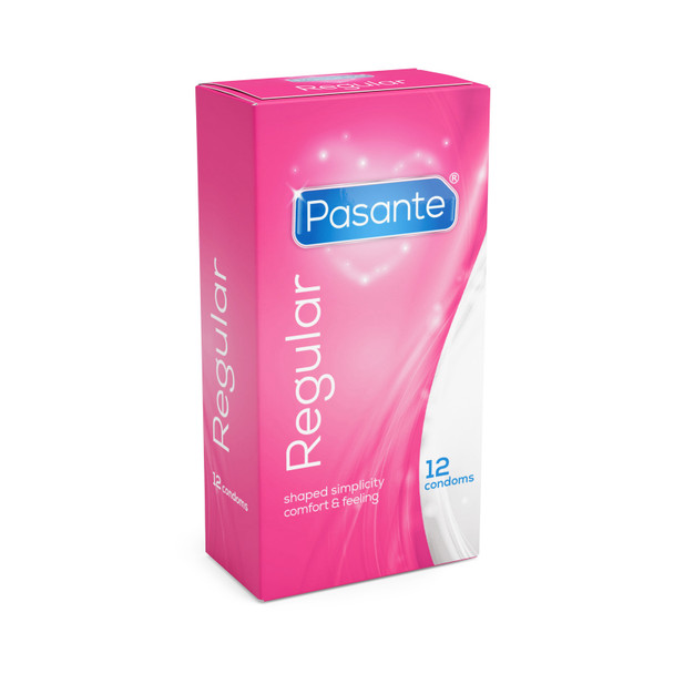 Pasante Regular Condoms Box of 12  | Comfort Feeling | Nominal 54mm Width | CE Kite
