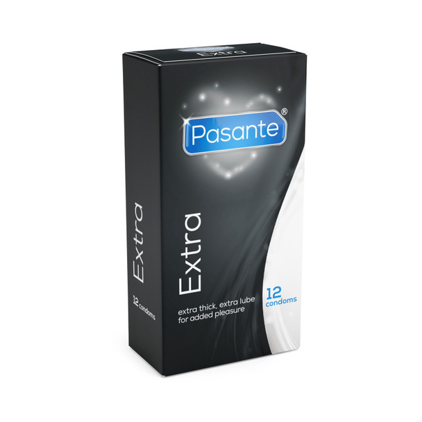 Pasante Extra Safe Condoms Box of 12 | Extra Thick Condoms | Bulk Clinic Pack