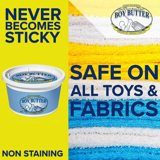 Boy Butter H2O Water Based Cream 8oz Fist Lubricant Gay Anal Fisting Sex Lube